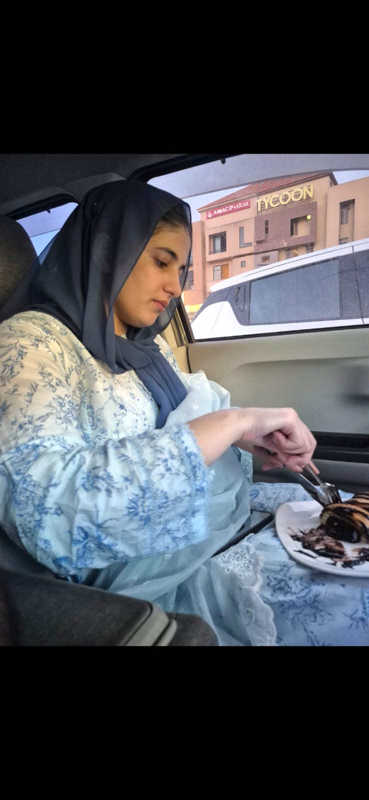 Eating together in the car